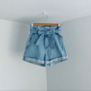 Express Light Blue High Waisted Denim Shorts Sz 00